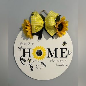 Bless This Home With Love And Laughter Front Door Sign